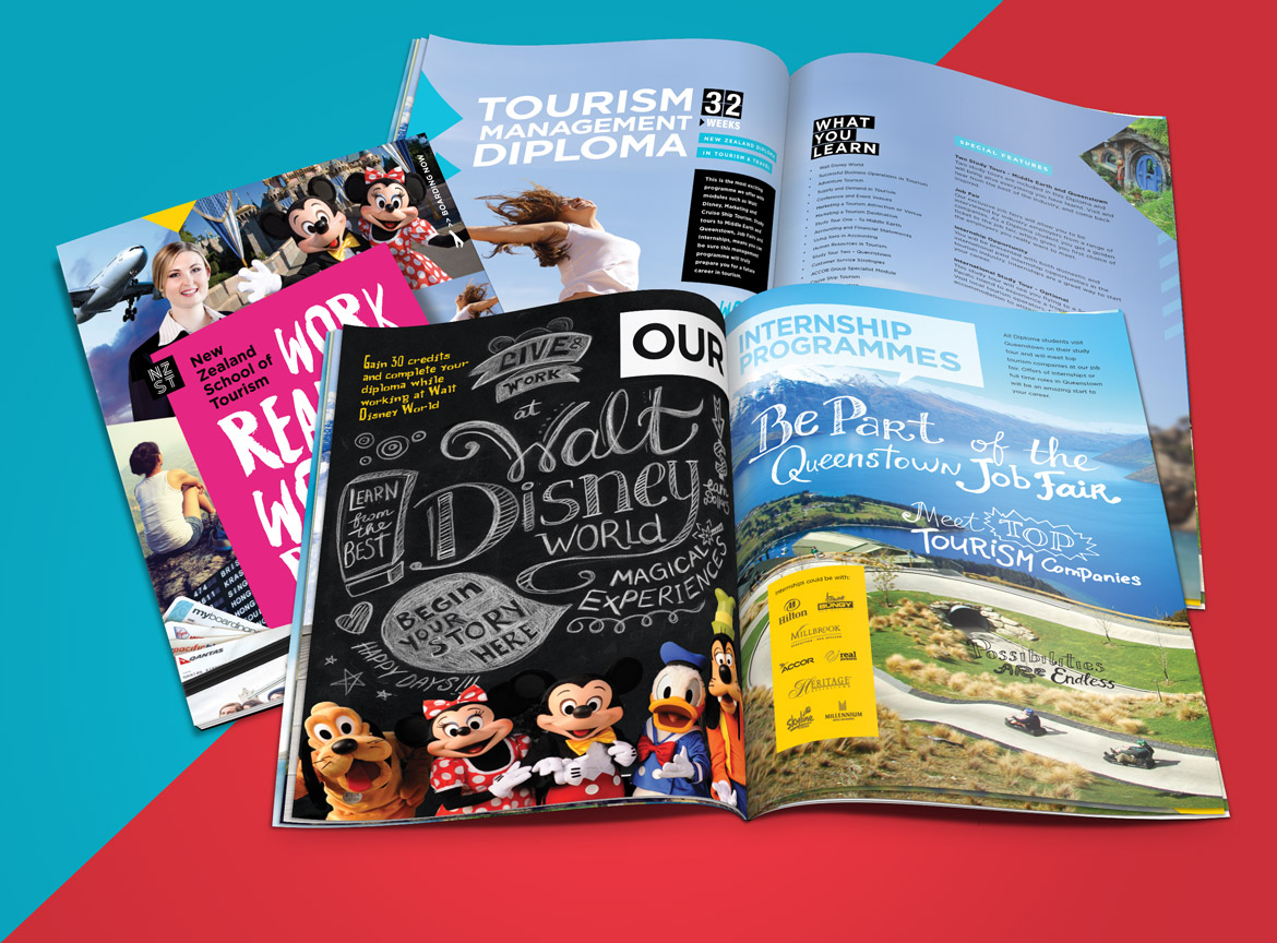 redfire-new-zealand-school-of-tourism-tertiary-training-graphic-design-advertising Redfire-NZST-Propsectus-cover-editorial-4