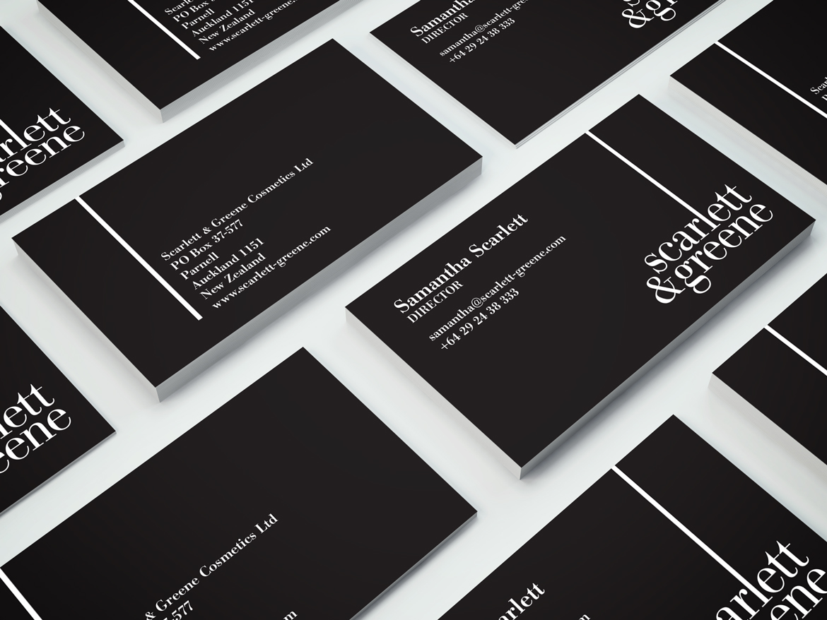 redfire-scarlett-green-skincare-business-card-nz REDFIRE_scarlett&greene-businesscard_photography_branding_packaging_digital_graphicdesign_advertising_brochure_designagency