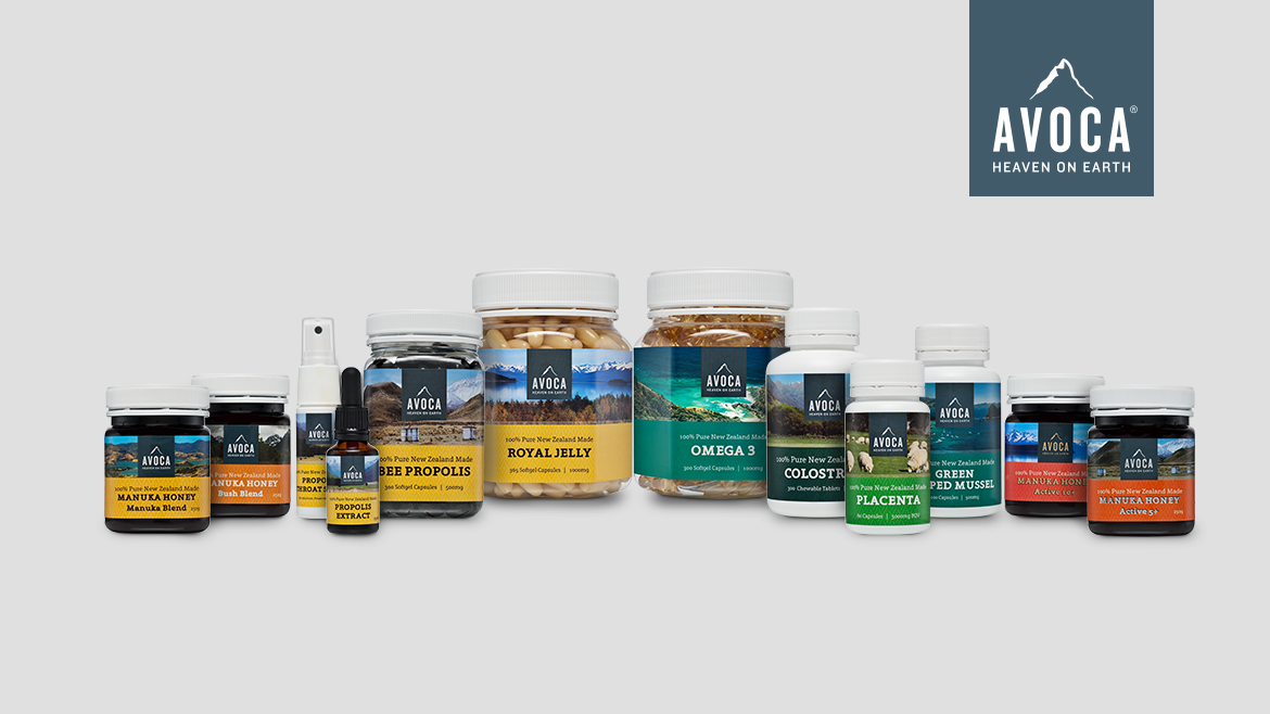 redfire-avoca-health-supplements-brand-identity-nz REDFIRE_avoca_photography_branding_packaging_digital_graphicdesign_advertising_brochure_designagency