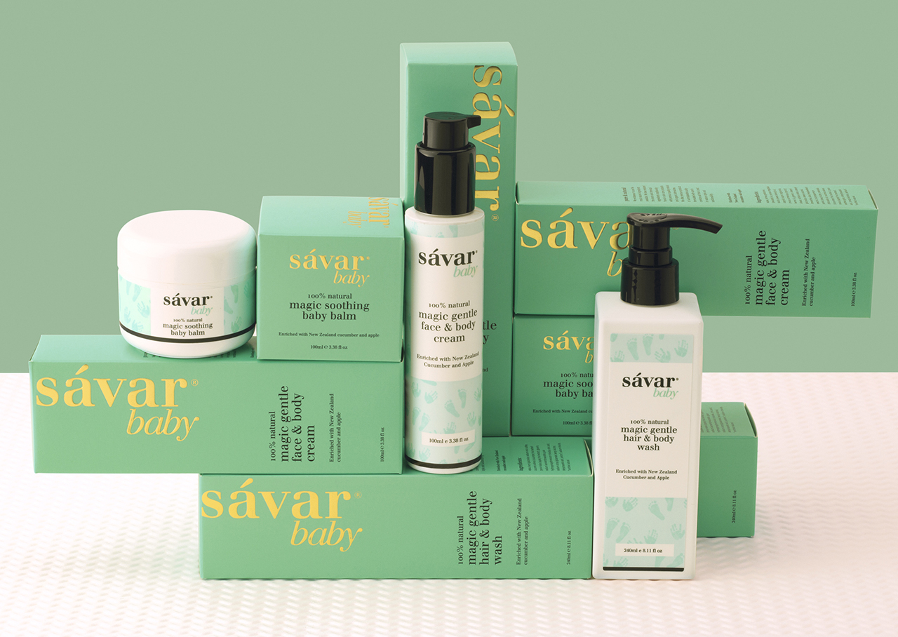 redfire-savar-baby-skincare-packaging-design-marketing-nz REDFIRE_stcuthberts_photography_branding_packaging_digital_graphicdesign_advertising_brochure_designagency