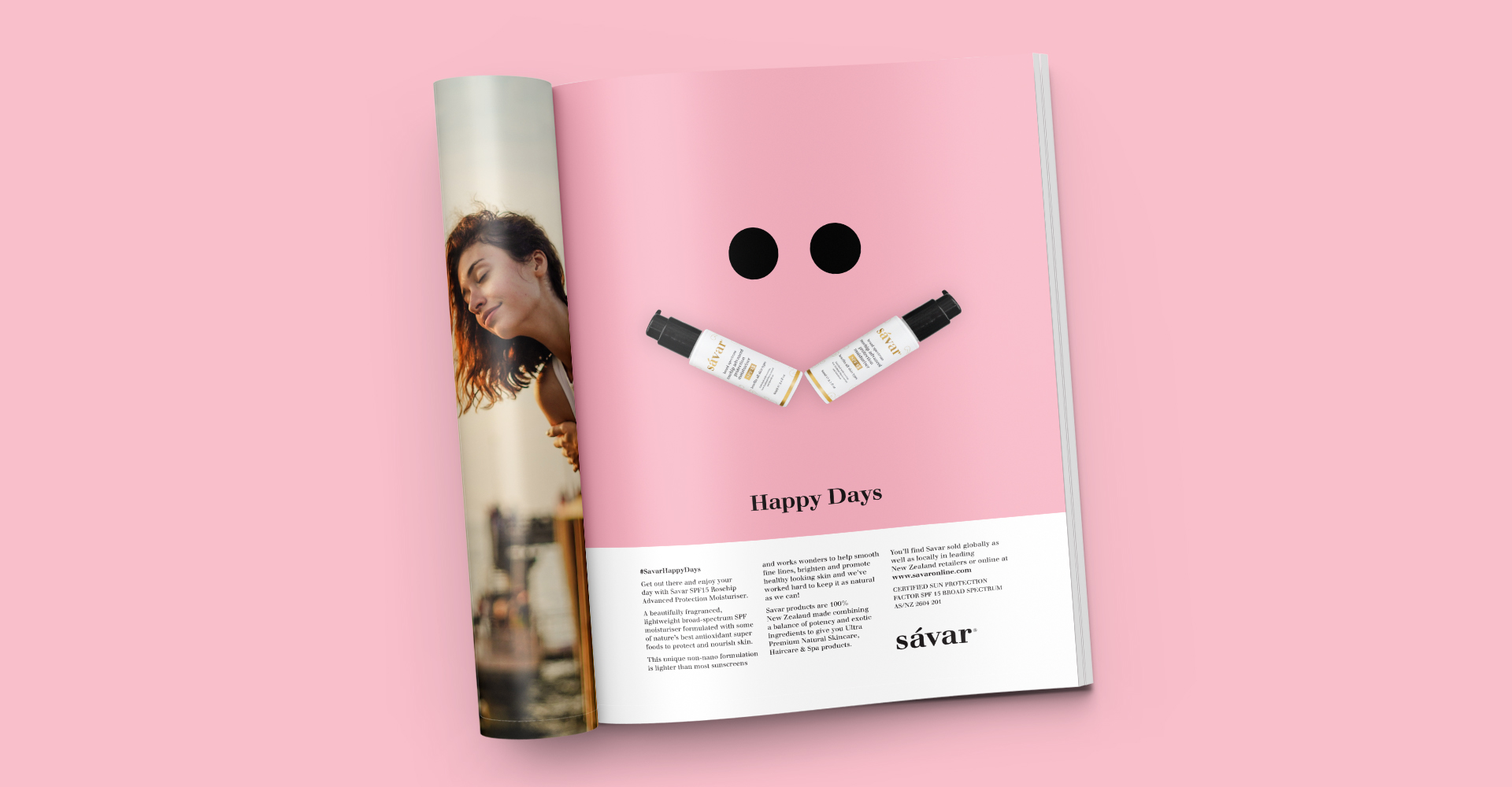 Savar_Skincare_magazine_spread_product_design_graphic_packaging_branding_redfire_digital_redfire